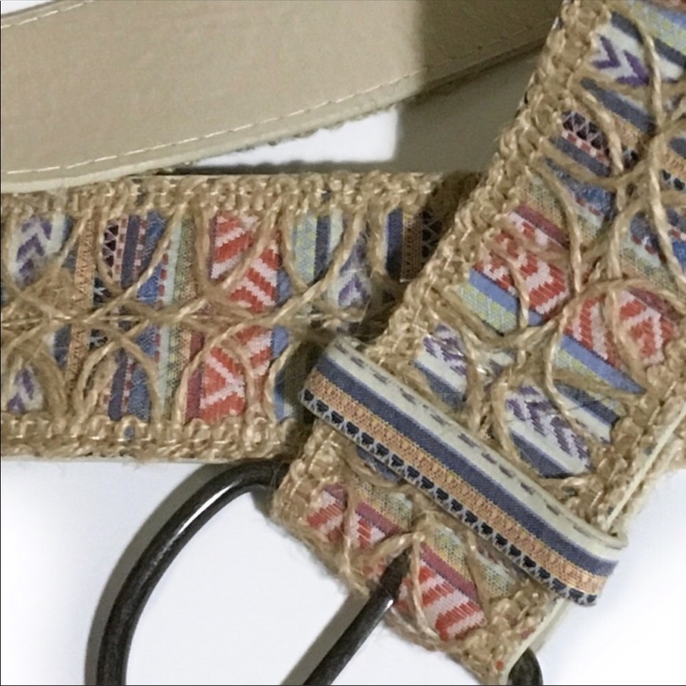 Pastel Stripe Belt w/ Jute Lace Overlay XL